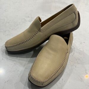 Johnston & Murphy Sheepskin Loafers | Size 12M | Beige Leather | Used